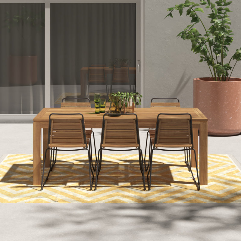 Hykkon Braeden Rectangular 6 Person 200cm Long Dining Set Wayfair.co.uk